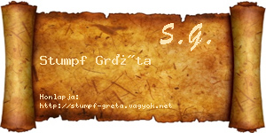 Stumpf Gréta névjegykártya